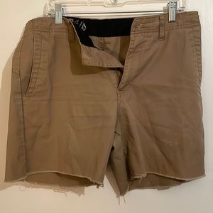 Volcom cutoff khaki shorts